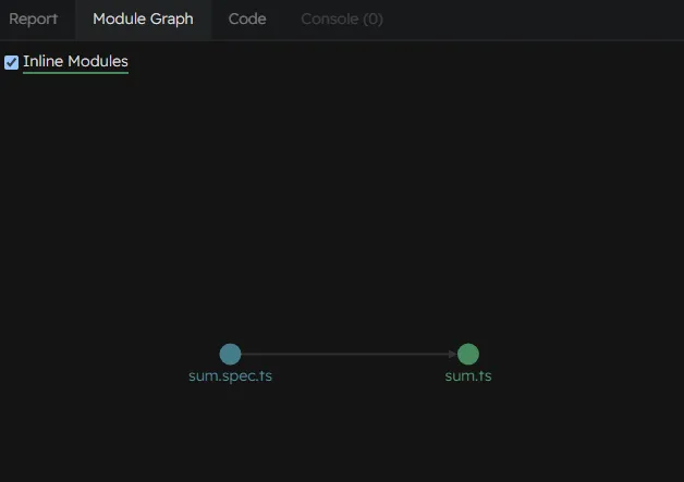 Module Graph でのモジュールの依存関係の可視化。2個だと寂しい