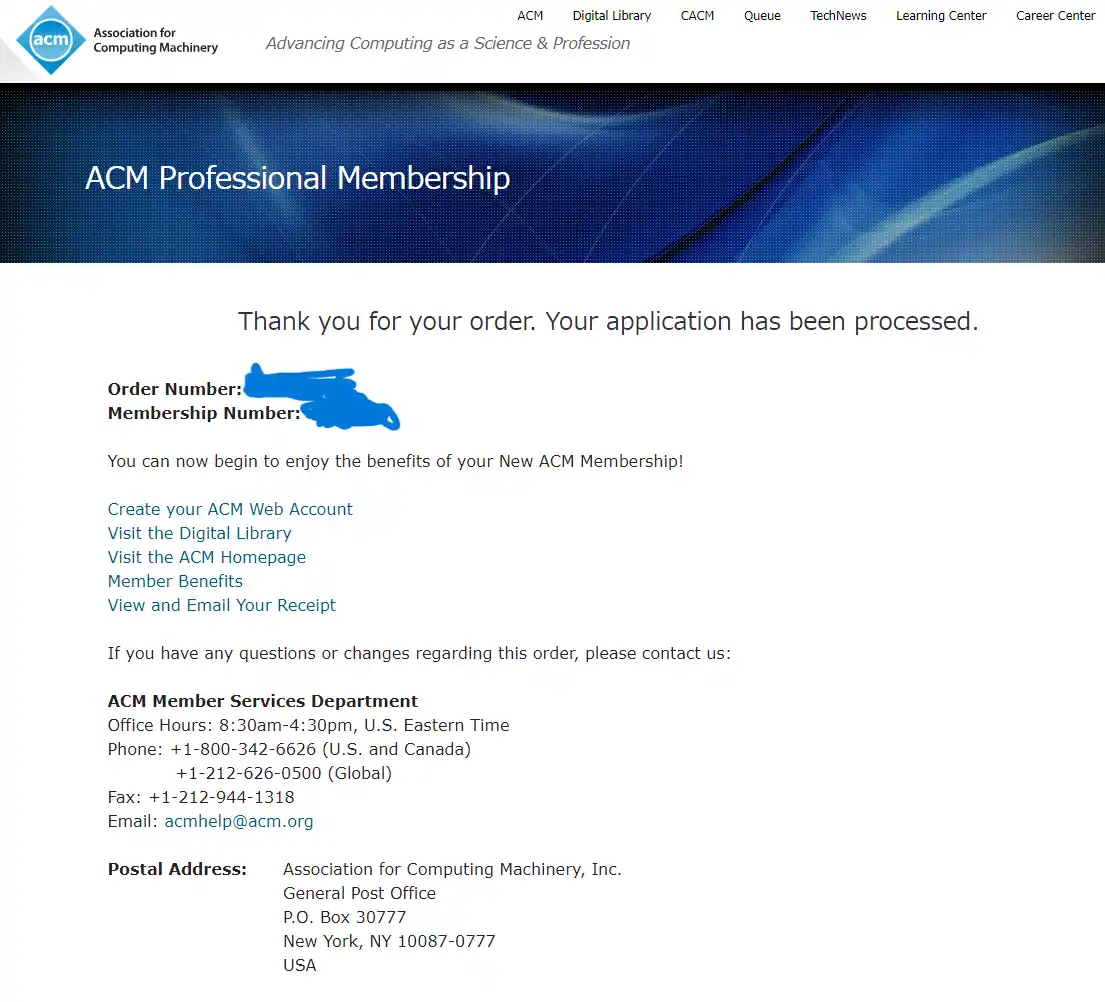 ACM Professional Membership登録完了